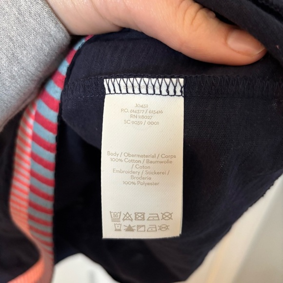 Boden Sena Embroidered Jersey Knit Dress Navy Pink 6R UK10 Classic Summer Spring - Picture 9 of 10